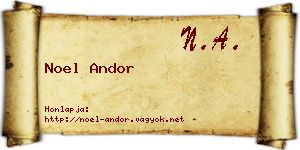 Noel Andor névjegykártya